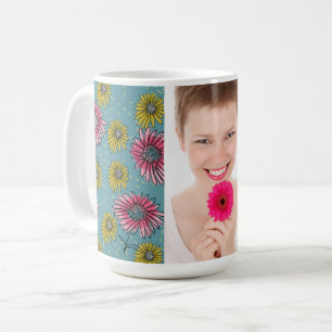 Pink und Gelb, Whimsisches, benutzerdefiniertes Fo Kaffeetasse