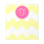 Pink und gelb, Zickzack, Monogram Notepad Notizblock (Vorderseite)