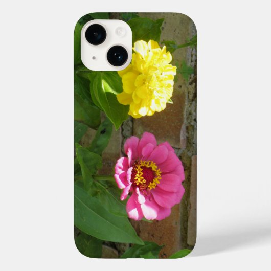 Pink und Gelb Zinnias iPhone 4 Fall Case-Mate iPhone Hülle (Rückseite)