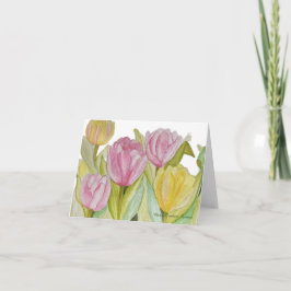 Pink und Gelbe Tulip - Karte