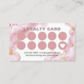 Pink und Gold Agate Nagelsalon Manicurist Treuekarte (Rückseite)