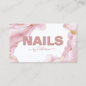 Pink und Gold Agate Nagelsalon Manicurist Treuekarte (Vorderseite)