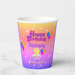 PINK und GOLD Alles Gute zum Geburtstag Pappbecher