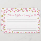 Pink und Gold Babyduschberatung für Mama Cards (Vorne/Hinten)