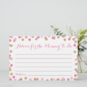 Pink und Gold Babyduschberatung für Mama Cards (Stehend Vorderseite)