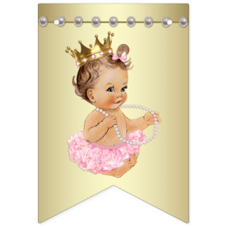 Pink und Gold Ballerina Pearls Baby Dusche Wimpelkette
