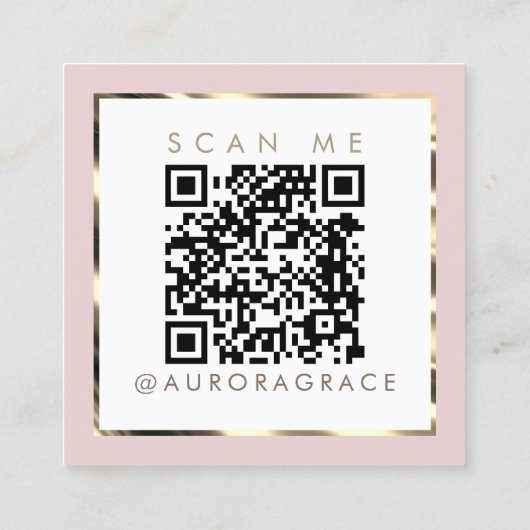 Pink und Gold Beruflich Prestige Quadratische Visitenkarte (Rückseite)