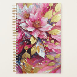 Pink und Gold-Blume-Planer Planer