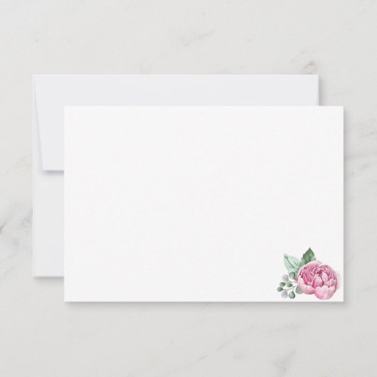 Pink und Gold Blumengrün Kinderdusche Danke (Rückseite)