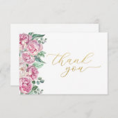 Pink und Gold Blumengrün Kinderdusche Danke (Vorne/Hinten)