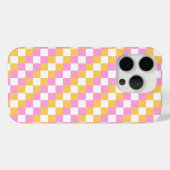 Pink und Gold Checkerboard Case-Mate iPhone Hülle (Rückseite (Horizontal))