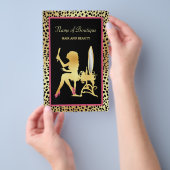 Pink und Gold Cheetah Print Boutique Grand Opening Flyer (Handgriff)