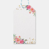 Pink und Gold Christening Danke Tag Geschenkanhänger (Rückseite)