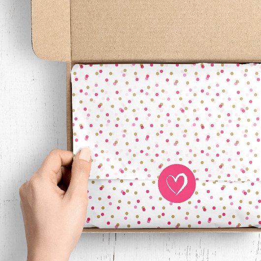 Pink und Gold Confetti Dots Seidenpapier