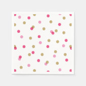 Pink und Gold Confetti Dots Serviette (Vorderseite)