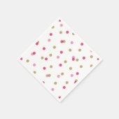 Pink und Gold Confetti Dots Serviette (Ecke)