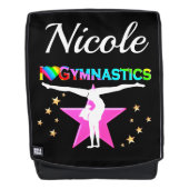 PINK UND GOLD CUSTOM GYMNASTICS DESIGN RUCKSACK (Vorderseite)