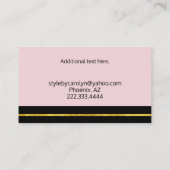 Pink und Gold Damask Chic Business Card Visitenkarte (Rückseite)