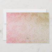Pink und Gold Damask Snowflake Holiday Party Einladung (Rückseite)