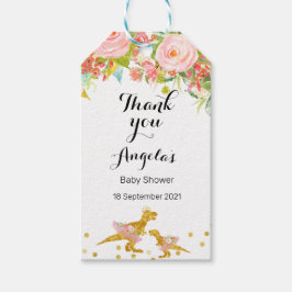 Pink und Gold Dino Moderne Vielen Dank Tag Geschenkanhänger