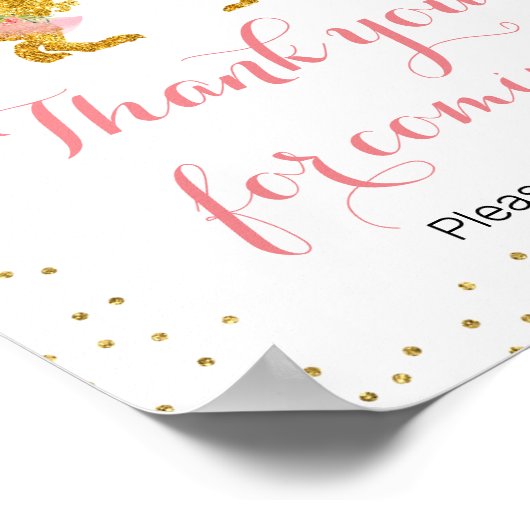 Pink und Gold Dino Vielen Dank für Ihr Kommen Guns Poster (Ecke)