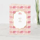 Pink und Gold Elephant Indian All in One Wedding Einladung (Rückseite)