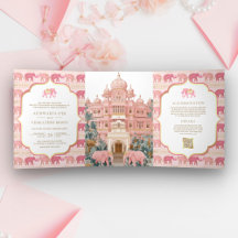 Pink und Gold Elephant Indian Palace Foto Hochzeit