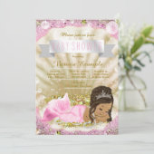 Pink und Gold Ethnic Mermaid Baby Dusche Einladung (Stehend Vorderseite)