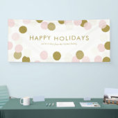 PInk und Gold Festive Confetti Dots Happy Holidays Banner (Messe)