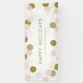 PInk und Gold Festive Confetti Dots Happy Holidays Banner (Vertikal)
