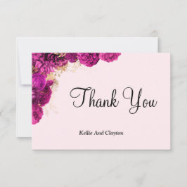 Pink und Gold Floral Vielen Dank Karten