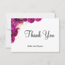 Pink und Gold Floral Vielen Dank Karten