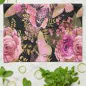 Pink und Gold Foil Bläschen Muster Geschirrtuch (Gefaltet)