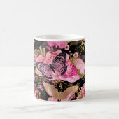 Pink und Gold Foil Bläschen Muster Kaffeetasse (Mittel)