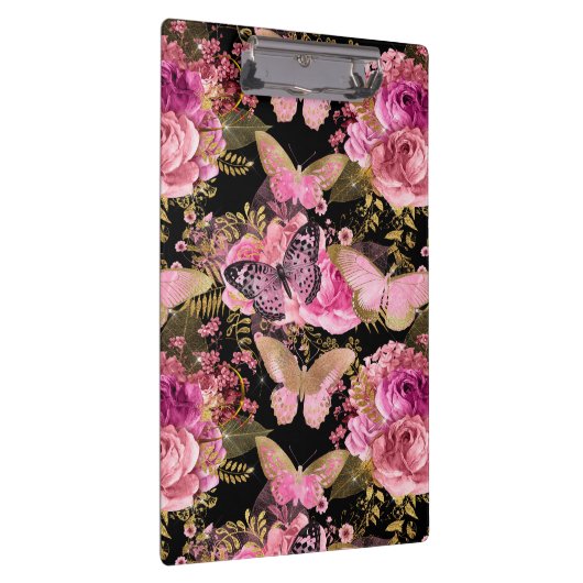 Pink und Gold Foil Bläschen Muster Klemmbrett (Rechts)