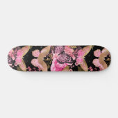 Pink und Gold Foil Bläschen Muster Skateboard (Horizontal)