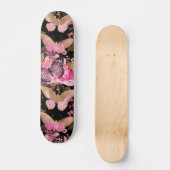 Pink und Gold Foil Bläschen Muster Skateboard (Vorderseite)