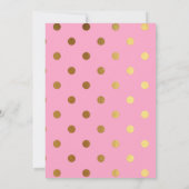 Pink und Gold Foil Polk Dot Sweet 16 Birthday Einladung (Rückseite)