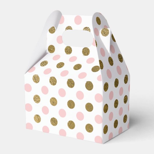 Pink und Gold Foil Polka Dot Muster Geschenkschachtel (Rückseite)