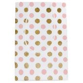 Pink und Gold Foil Polka Dot Muster Mittlere Geschenktüte (Vorderseite)