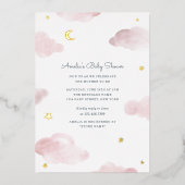 Pink und Gold Foil Sweet Dreams Baby Dusche laden Folieneinladung (Vorderseite)