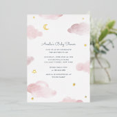 Pink und Gold Foil Sweet Dreams Baby Dusche laden Folieneinladung (Stehend vorne)