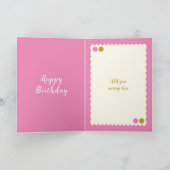 Pink und Gold fügen Fototochter im Gesetz Geburtst Karte (Innenseite)
