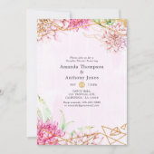 Pink und Gold Geometrische Paare Dusche Einladung (Vorderseite)