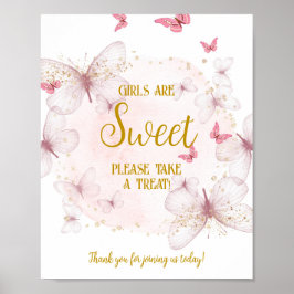 Pink und Gold Girl Babydusche Dessert Tafelschild Poster