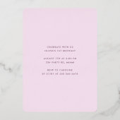 Pink und Gold Girl's First Birthday Confetti Folieneinladung (Rückseite)