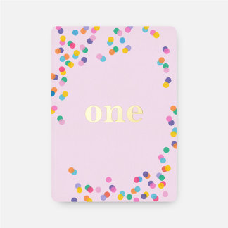 Pink und Gold Girl's First Birthday Confetti Folieneinladung