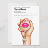 Pink und Gold Glam Chic Beauty Salon Eröffnung Einladung (Vorderseite)