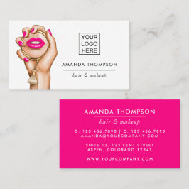 Pink und Gold Glam Chic Business Card Visitenkarte