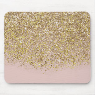 Pink- und Gold-Glitter moderne trendy glamouröse c Mousepad